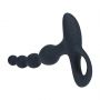 Wibrujący koralikowy korek analny silikonowy Levelz czarny 20 cm - 5