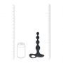 Wibrujący koralikowy korek analny silikonowy Levelz czarny 20 cm - 7