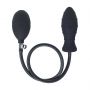 Ribbed Inflatable Silicone Anal Plug - Black - 2