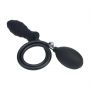 Ribbed Inflatable Silicone Anal Plug - Black - 9