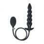 Beaded Inflatable Silicone Anal Plug - Black - 4