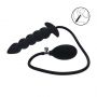 Beaded Inflatable Silicone Anal Plug - Black - 5