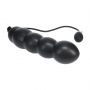 Beaded Inflatable Silicone Anal Plug - Black - 6