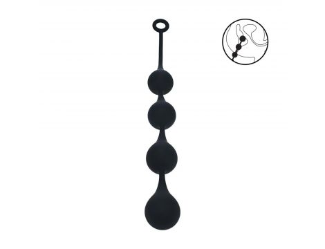 Silicone Waterdrop Anal Balls - XL - 50mm - Black - 4