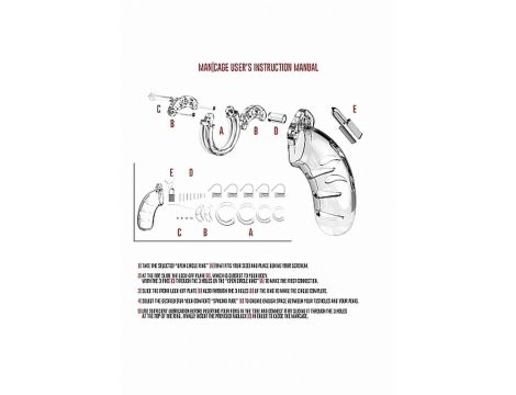 Model 02 - Chastity - 3.5"" - Cock Cage - Transparent - 2