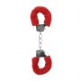 Kajdanki futrzane Ouch Pleasure czerwone 29cm - 3