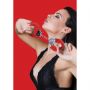 Kajdanki futrzane Ouch Pleasure czerwone 29cm - 6