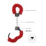 Kajdanki futrzane Ouch Pleasure czerwone 29cm - 7