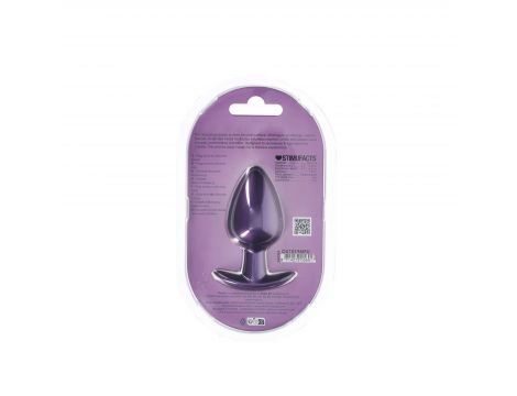 Smooth Silicone Anal Plug - Large - 3.5" / 8,9 cm - Metallic Purple