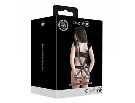 Uprząż BDSM Ouch! regulowana czarna 32 cm - 2