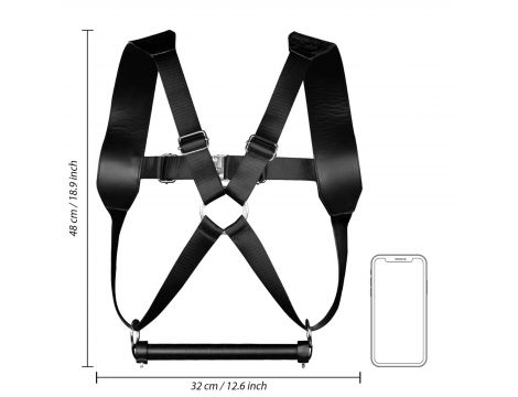 Uprząż BDSM Ouch! regulowana czarna 32 cm - 8