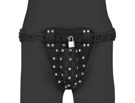 Pas cnoty jock Ouch z skóry PU czarny - 3