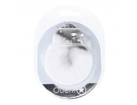 Kajdanki puchate Ouch! białe 24 cm