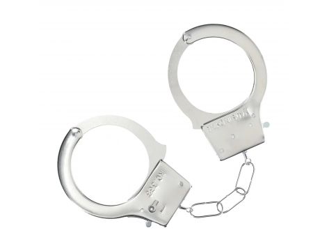 Kajdanki metalowe klasyczne Ouch! srebrne 24 cm - 3