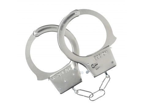 Kajdanki metalowe klasyczne Ouch! srebrne 24 cm - 2