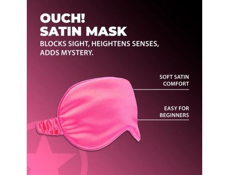 Satynowa opaska na oczy Ouch różowa - 4