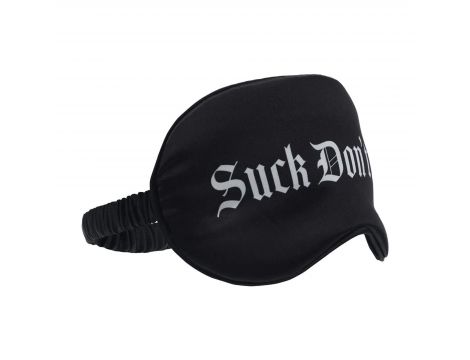 Satynowa opaska na oczy Suck Don't Bite Ouch! czarna - 3
