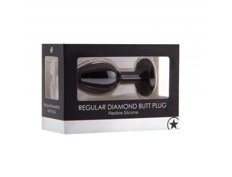 Korek analny diamentowy Ouch! silikonowy czarny 7 cm
