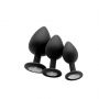 Korek analny diamentowy Ouch! silikonowy czarny 7 cm - 3