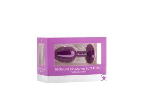 Korek analny diamentowy Ouch! fioletowy silikonowy