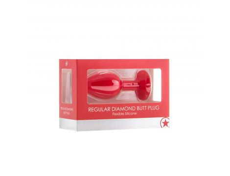 Korek analny diamentowy silikonowy Ouch czerwony 7,3 cm - 2