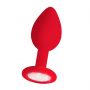Korek analny diamentowy silikonowy Ouch czerwony 7,3 cm - 2