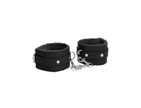 Pluszowe skórzane kajdanki Ouch 30cm - 4