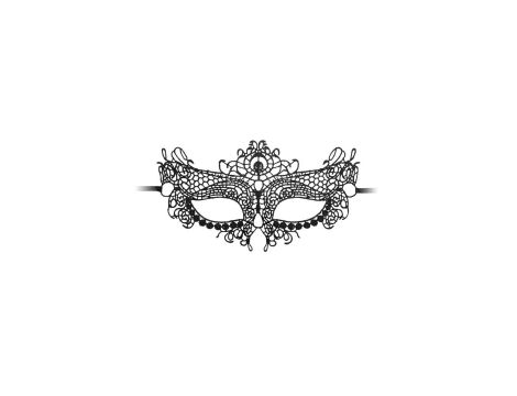 Maska koronkowa Ouch Queen czarna 23 cm - 3