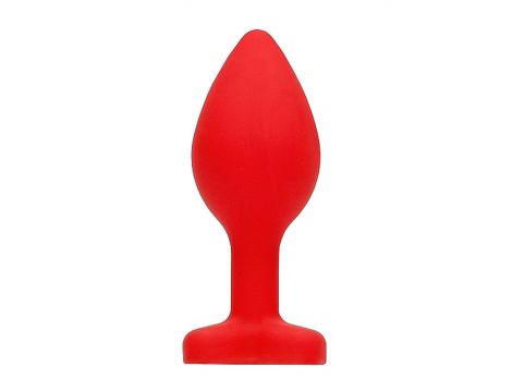 Diamond Heart Butt Plug - Regular - Red - 12