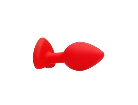 Diamond Heart Butt Plug - Regular - Red - 5