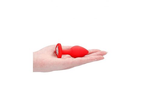 Diamond Heart Butt Plug - Regular - Red - 6