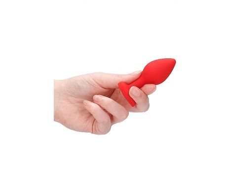 Diamond Heart Butt Plug - Regular - Red - 8