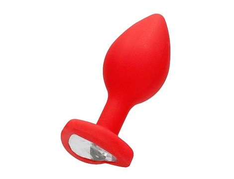 Diamond Heart Butt Plug - Regular - Red - 10