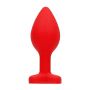 Diamond Heart Butt Plug - Regular - Red - 13