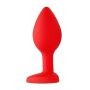 Diamond Heart Butt Plug - Regular - Red - 3