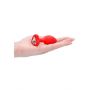 Diamond Heart Butt Plug - Regular - Red - 8