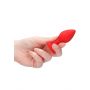 Diamond Heart Butt Plug - Regular - Red - 9