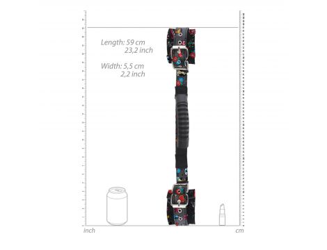 Skórzane kajdanki z uchwytem Ouch! 59 cm - 5