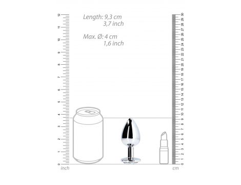 Duży aluminiowy korek analny z klejnotem Ouch! 8 cm - 7