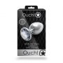 Duży aluminiowy korek analny z klejnotem Ouch! 8 cm - 4