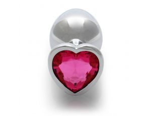 Aluminiowy korek analny Heart Gem Ouch średni 7 cm