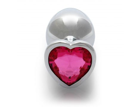 Aluminiowy korek analny Heart Gem Ouch średni 7 cm