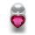 Aluminiowy korek analny Heart Gem Ouch średni 7 cm