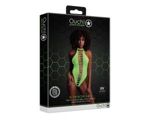 Body z wysokim krojem Ouch neonowa zieleń XS XL