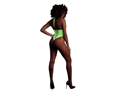 Body z wysokim krojem Ouch neonowa zieleń XS XL - 2