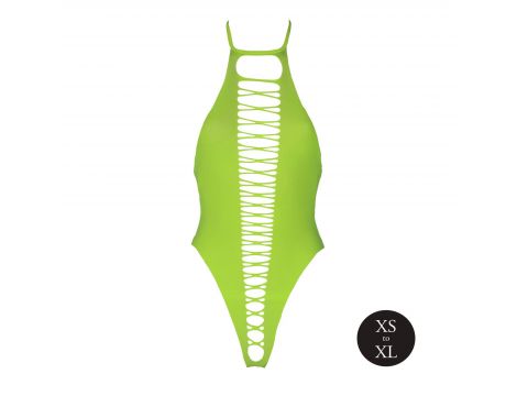 Body z wysokim krojem Ouch neonowa zieleń XS XL - 5