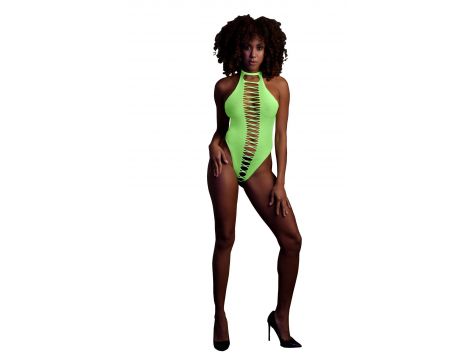 Body z wysokim krojem Ouch neonowa zieleń XS XL - 7