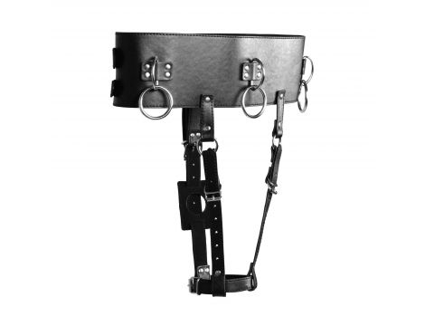 Belt with Vibrator Holder - Black - 2