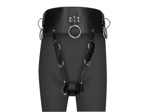 Belt with Vibrator Holder - Black - 8