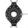 Open Mouth Gag Head Harness with Plug Stopper - Black - 2